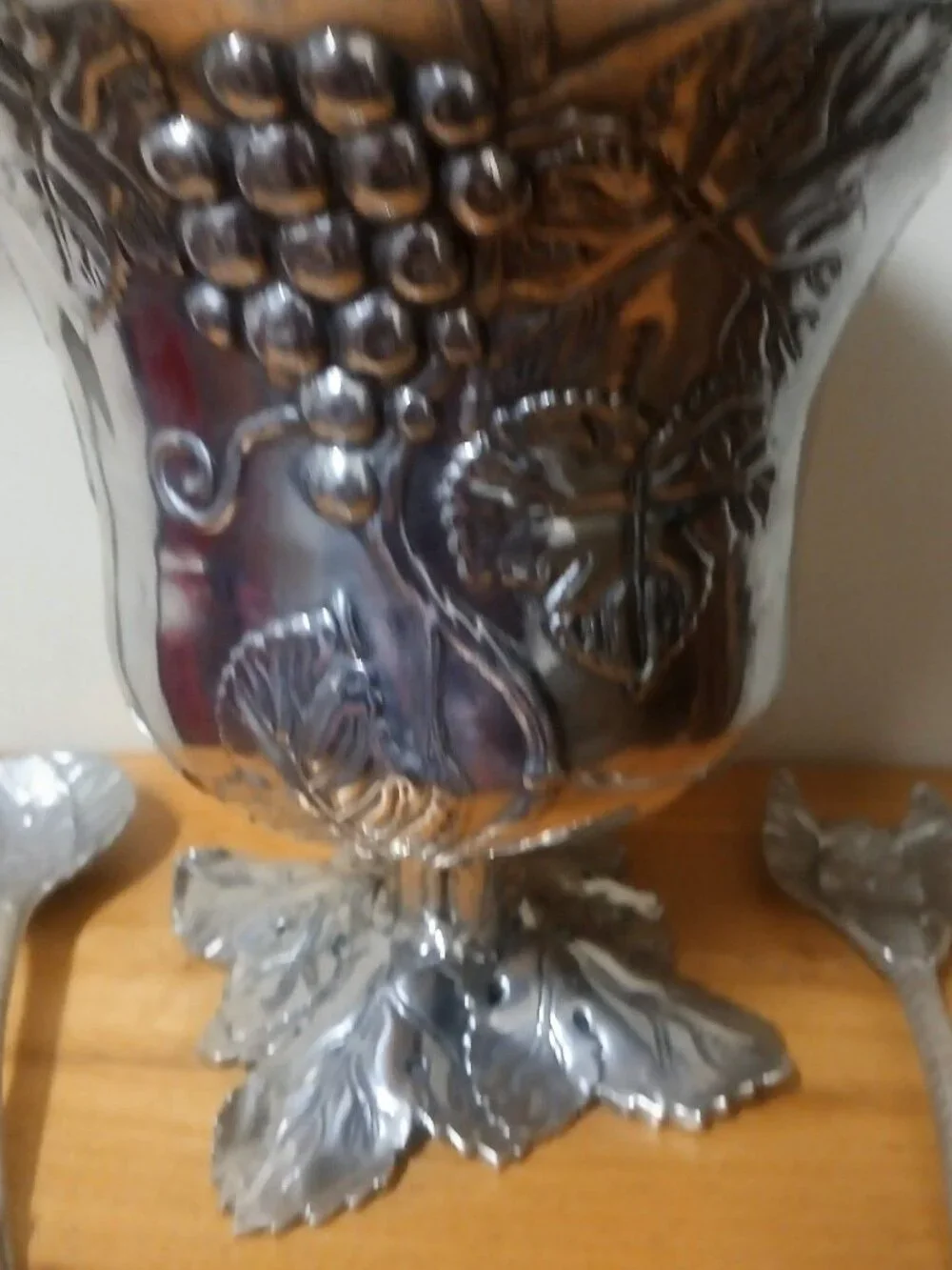 Arthur Court 2002 Signed Elena Court Grape Collection Silver Champagne Bucket
